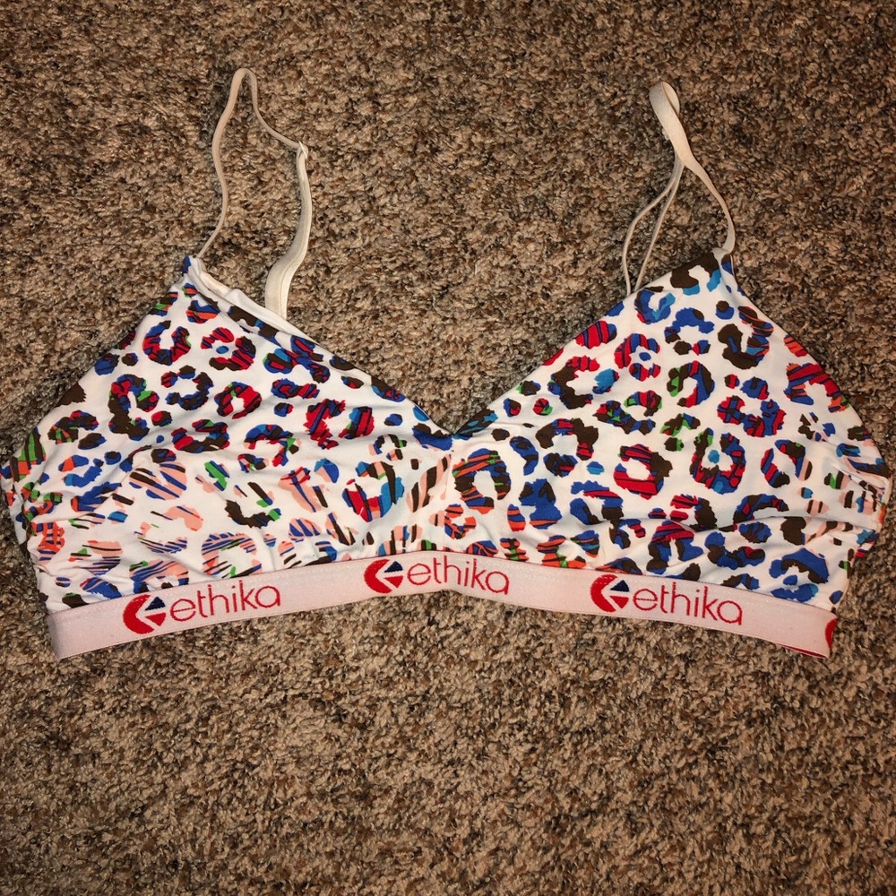Ethika Leopard Print Multicolor V Neck Bra